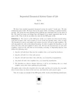 Sequential Dynamical System Game of Life