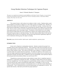 Group Member Selection Techniques for Capstone