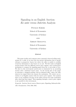 Signaling in an English Auction: Ex ante versus