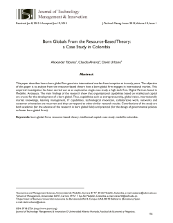 Born Globals From the Resource-Based Theory: a Case Study in