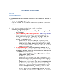 Employment Discrimination - St. Thomas More &ndash; Loyola Law School