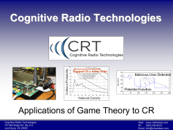 GT + CR Networks - Cognitive Radio Technologies