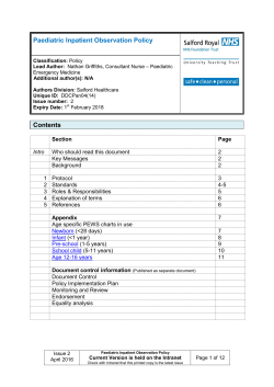 Paediatric Inpatient Observation Policy