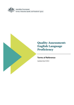 Quality Assessment: English Language Proficiency Terms