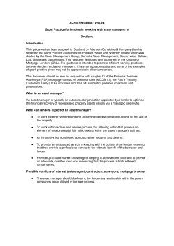 ACHIEVING BEST VALUE - Council of Mortgage Lenders