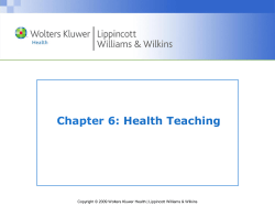 Chapter 6: Health Teaching
