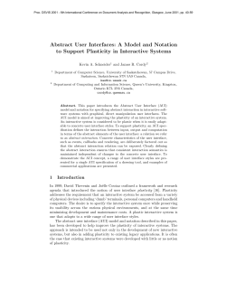 Abstract User Interfaces: A Model and Notation to Support Plasticity