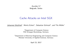 Cache Attacks on Intel SGX