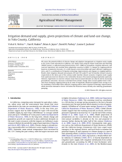 Irrigation demand and supply, given projections of climate and land