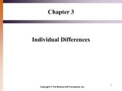 Chapter 3 Individual Differences - Higher Ed - McGraw