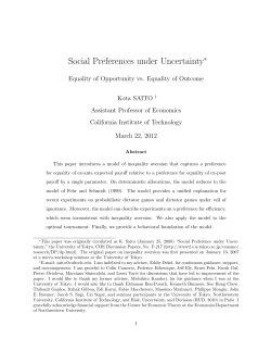 Social Preferences under Uncertainty