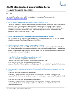 AAMC Standardized Immunization Form