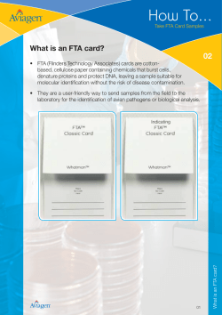 2. Take FTA Card Samples