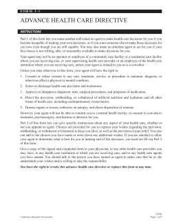 Advance Health Care Directive