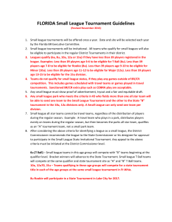 FLORIDA Small League Tournament Guidelines
