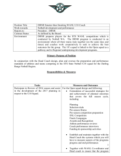 The State League Division 1 Coach shall