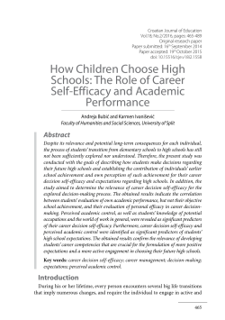 How Children Choose High Schools: The Role of Career Self