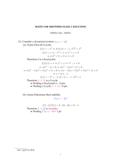 Consider a dynamical system xn+1 - Han