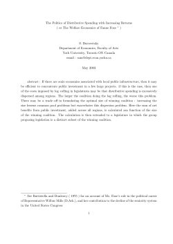 The Politics of Distributive Spending with Increasing Returns ( or