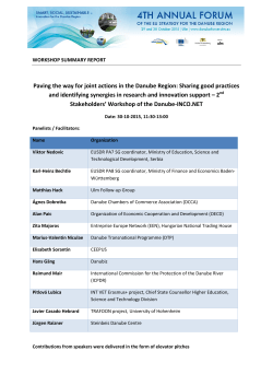 Paving the way for joint actions in the Danube Region: Sharing