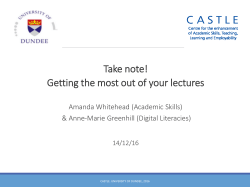 Note-taking - Scottish Wider Access Programme