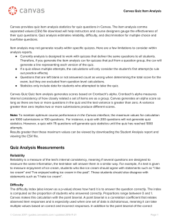 Quiz Analysis Measurements