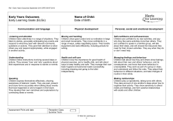 EY Outcomes Assessment - Spellbrook C of E Primary School