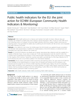 Public health indicators for the EU: the joint action for ECHIM