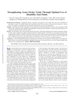 Strengthening Acute Stroke Trials Through Optimal Use of Disability
