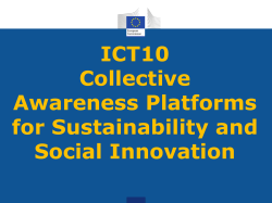 ICT10 Collective Awareness Platforms for Sustainability