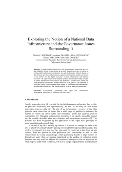 Exploring the Notion of a National Data Infrastructure and the