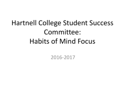 Hartnell College Student Success Committee: Habits of Mind Focus