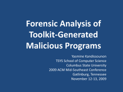 Forensic Analysis of Toolkit-Generated Malicious Programs