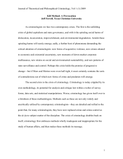 Kill Method: A Provocation - The Journal of Theoretical and