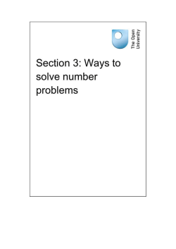 Section 3: Ways to solve number problems