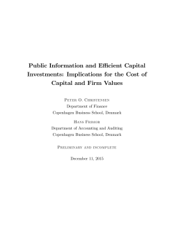 Implications for the Cost of Capital and Firm Values
