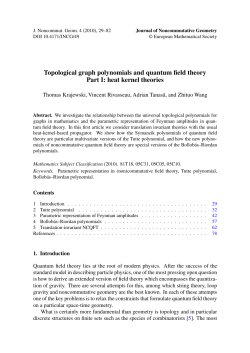 Topological graph polynomials and quantum field theory Part I: heat