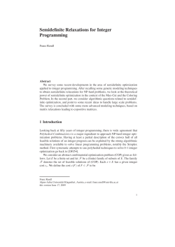 Semidefinite Relaxations for Integer Programming