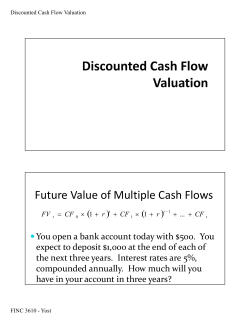 Discounted Cash Flow Valuation