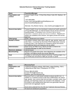 Electronic Clinical Outcome Measure Fact Sheet