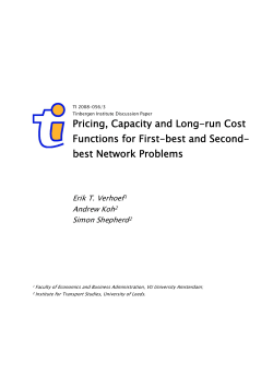 Pricing, Capacity and Long-run Cost Functions for First