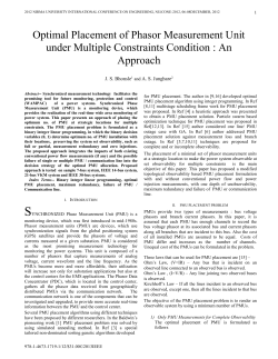 ii. pmu placement problem