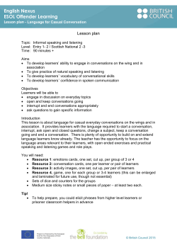 Casual conversation - ESOL Nexus
