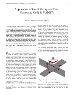 Application of Graph theory and Error Correcting Code in VANETs