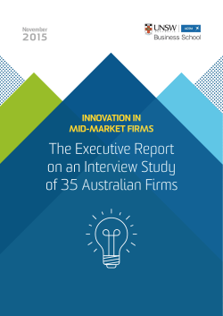 Innovation in Mid-Market Firms: The Executive Report on an