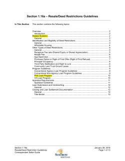 Section 1.16a: Resale/Deed Restrictions | 01/29/2016