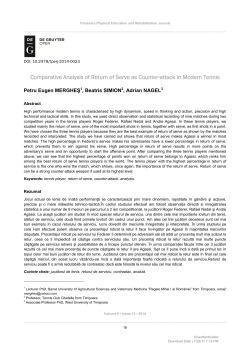 Comparative Analysis of Return of Serve Comparative Analysis of