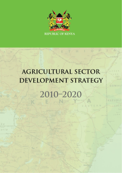 AGRICULTURAL SECTOR DEVELOPMENT STRATEGY