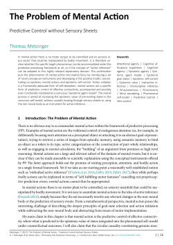 The Problem of Mental Action - Philosophy and Predictive Processing