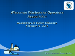Maximizing Lift Station Efficiancy - Wisconsin Wastewater Operators